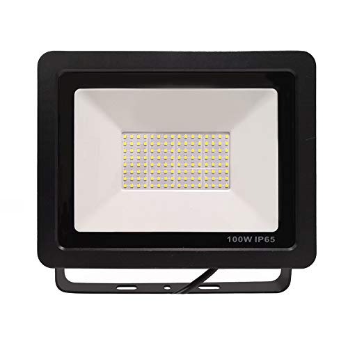 100W LED Fluter Außenstrahler Kaltweiß- Superhell LED Strahler IP65 wasserdicht Aluminium Scheinwerfer Licht - für Garten, Garage, Hof oder Hote von NAIZY