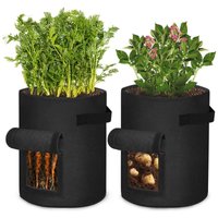 2 Stück Gartenabfallsäcke Kartoffelsack Pflanzsack Pflanzbeutel Pflanztopf für Kartoffeln, Blumen, Pflanzen, Gemüse (7 Gallonen, Schwarz) Naizy von NAIZY