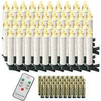 40 Stück LED Weihnachtskerze Warmweiß Weinachten, Mini Kabellose Christbaumkerzen Flammenlose mit Fernbedienung und Batterien IP44 für 40 Stück LED Weihnachtskerze Warmweiß Weinachten, Mini Kabellose Christbaumkerzen Flammenlose mit Fernbedienung und Batterien IP44 für von NAIZY