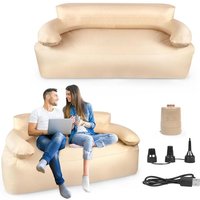 Aufblasbares Sofa Luftsofa Outdoor Camping Dopple Aufblasbare Couch mit Rücken und Armlehne Luftsessel inkl. Pump Campingsofa Schnelles von NAIZY