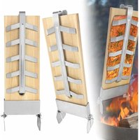 Flammlachsbrett 2X Flammlachsbretter mit Edelstahl-Halterung Lachsbretter 5 Stufen Einstellbar Flammlachs für Feuerschale NAIZY von NAIZY