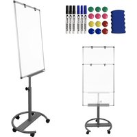 Flipchart Magnetisch Whiteboard Flipcharts Multifunktional White Board mit Rollen Ständer Höhenverstellbar Whiteboards mit Haken & Radierer & von NAIZY