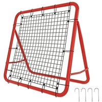 Fußball Rebound Netz 100x65cm Prellwand Kicker faltbar mit 4 Verstellbare Stufen Training Zubehör Sports Prellwand rot Stahlrohr + PE-Netz NAIZY von NAIZY