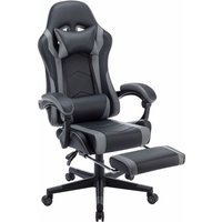 Gaming Stuhl Ergonomisch mit verstellbare Lendenkissen & Kopfkissen & Armlehnen & Fußstütze Bürostuhl PC Computerstuhl 155° Neigung Racing Gamer von NAIZY