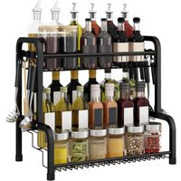 Gewürzregal Stehend Schwarz Gewürz Organizer Gewurzregalsystem Ohne Bohren 4 Etagen Gewürzständer aus Metall Küchenregal - 42.5 x 25.5 x 41 cm Naizy Gewürzregal Stehend Schwarz Gewürz Organizer Gewurzregalsystem Ohne Bohren 4 Etagen Gewürzständer aus Metall Küchenregal - 42.5 x 25.5 x 41 cm Naizy von NAIZY