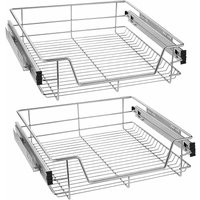 Naizy - Küchenschublade Teleskopschublade 2X 60cm Vollauszug Regal Korbauszug Schlafzimmerschublade Schrankauszug Schublade Küchenregal - 60cm von NAIZY