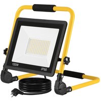 Naizy - led Baustrahler Arbeitsleuchte 100W 8500LM Kaltweiß Austellenlampe led Fluter Floodlight 3M Kabel und Faltbarer Ständer für Werkstatt - 100W von NAIZY