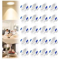 LED Einbaustrahler 5W LED Deckenspot Warmweiß Einbauleuchten 20pcs Set LED Deckenstrahler IP21 ABS Kunstdoff + Acrylgläser Spotlight, für Bad Küche LED Einbaustrahler 5W LED Deckenspot Warmweiß Einbauleuchten 20pcs Set LED Deckenstrahler IP21 ABS Kunstdoff + Acrylgläser Spotlight, für Bad Küche von NAIZY