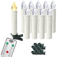 LED Kerzen 10er Weihnachtskerzen Kabellos Warmweiß Weihnachtscandle mit Fernbedienung Weinachten Kerzen IP44 LED Candle mit Clip, für Feste Deko LED Kerzen 10er Weihnachtskerzen Kabellos Warmweiß Weihnachtscandle mit Fernbedienung Weinachten Kerzen IP44 LED Candle mit Clip, für Feste Deko von NAIZY