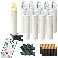 LED Kerzen 10er Weihnachtskerzen Kabellos Warmweiß Weihnachtscandle mit timerfunktioner Fernbedienung Weinachten Kerzen IP44 LED Candle mit Clip, für LED Kerzen 10er Weihnachtskerzen Kabellos Warmweiß Weihnachtscandle mit timerfunktioner Fernbedienung Weinachten Kerzen IP44 LED Candle mit Clip, für von NAIZY