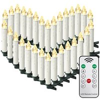 LED Kerzen 30er Weihnachtskerzen Kabellos Warmweiß Weihnachtscandle mit Fernbedienung Weinachten Kerzen IP44 LED Candle mit Clip, für Feste Deko LED Kerzen 30er Weihnachtskerzen Kabellos Warmweiß Weihnachtscandle mit Fernbedienung Weinachten Kerzen IP44 LED Candle mit Clip, für Feste Deko von NAIZY