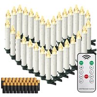 LED Kerzen 30er Weihnachtskerzen Kabellos Warmweiß Weihnachtscandle mit timerfunktioner Fernbedienung Weinachten Kerzen IP44 LED Candle mit Clip, für LED Kerzen 30er Weihnachtskerzen Kabellos Warmweiß Weihnachtscandle mit timerfunktioner Fernbedienung Weinachten Kerzen IP44 LED Candle mit Clip, für von NAIZY