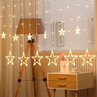 LED Lichterkette mit 12 Sterne 138 LEDs Lichtervorhang Weihnachtslichter 3M Sternenvorhang Warmweiß mit 8 Modi und Timer Sterne Vorhang Lichter für von NAIZY