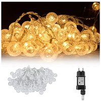 Lichterkette 20m 160er LED Kugel Lichterketten für Innen - Außen Warmweiß mit Stecker 8 Modi IP44 5m Stromkabel Glühbirnelichterkette ideal für von NAIZY