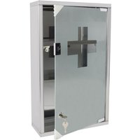 Medizinschrank 3 Fächer Apothekerschrank aus Edelstahl mit Gefrostet Glasmagnettür & 2 Schlüssel Medikamentenschrank abschließbar Hängend Medizinschrank 3 Fächer Apothekerschrank aus Edelstahl mit Gefrostet Glasmagnettür & 2 Schlüssel Medikamentenschrank abschließbar Hängend von NAIZY