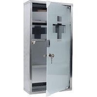 Medizinschrank 4 Fächer Apothekerschrank aus Edelstahl mit Gefrostet Glasmagnettür & 2 Schlüssel Medikamentenschrank abschließbar Hängend Medizinschrank 4 Fächer Apothekerschrank aus Edelstahl mit Gefrostet Glasmagnettür & 2 Schlüssel Medikamentenschrank abschließbar Hängend von NAIZY
