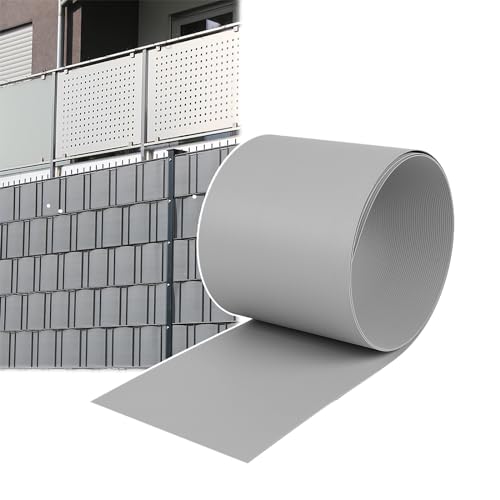 NAIZY 10x Sichtschutzstreifen Hart PVC Sichtschutzfolie 2,5m x 19cm Sichtschutz Zaun Rolle Blickdicht Doppelstabmattenzaun Sichtschutz Windschutz, Grau von NAIZY