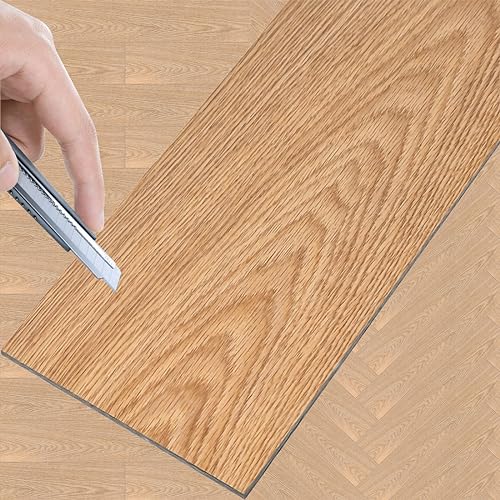NAIZY 18pcs PVC Bodenbelag 91,44cm x 15,24cm x 2mm Vinylboden Selbstklebend Dekors Wählbar Laminatboden Rutschfeste Wasserdicht Schneidbar Klebevinyl, Typ 1801-22 (2,51 m²) von NAIZY