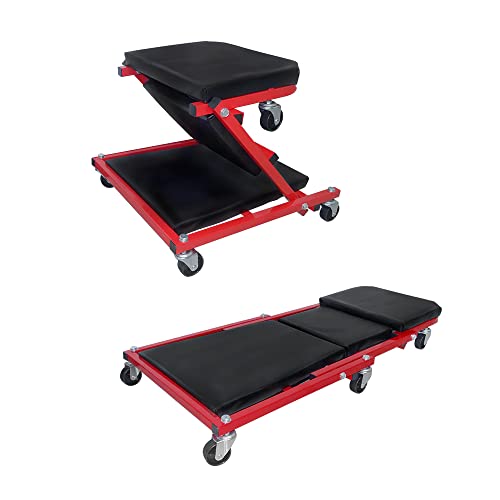 NAIZY 2-in-1 Werkstatt Rollbrett klappbar Montagerollbrett Werkstattliege Montageliege mit 360° Lenkrollen Montagehocker, bis 150KG NAIZY 2-in-1 Werkstatt Rollbrett klappbar Montagerollbrett Werkstattliege Montageliege mit 360° Lenkrollen Montagehocker, bis 150KG von NAIZY