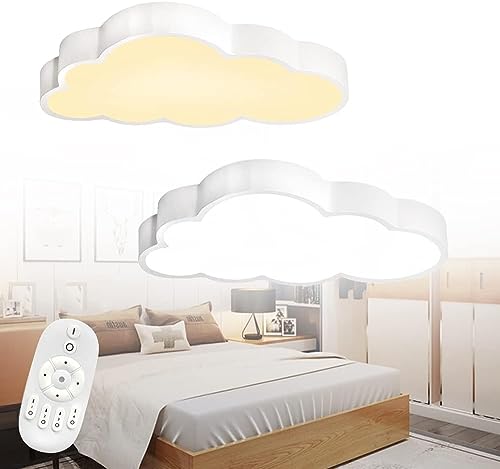 NAIZY 48W LED Deckenleuchte Wolken Deckenlampe Dimmbar mit Fernbedienung Lampe Modern 500x300x53mm Ultradünne Zimmerlampe Wolke Kinderzimmerlampe Cartoon Lampe, für Kindergarten Schlafzimmer von NAIZY
