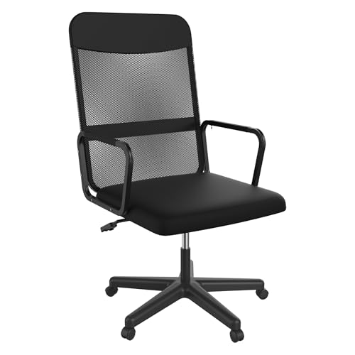 NAIZY Bürostuhl Ergonomisch Office Chair Höhenverstellbarer Schreibtischstuhl 360° Drehstuhl Computerstuhl mit Atmungsaktives Mesh PC Stuhl, Schwarz von NAIZY