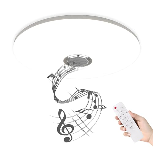 NAIZY Deckenlampe 72W LED Deckenleuchte Flach RGB Dimmbar mit Fernsteuerung oder i-link APP-Steuerung Lampe Decke Einstellbare Deckenleuchten Sternenhimmel inkl. Bluetooth Lautspreche von NAIZY
