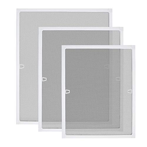 NAIZY Fliegengitter Fenster mit Rahmen Fensternetz Insektenschutz Fliegengitter Spannrahmen Mückengitter Alurahmen ohne Bohren und Schrauben 80x100 cm, Weiß von NAIZY