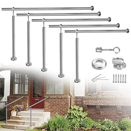 NAIZY Handlauf Edelstahl 100x90cm Treppengeländer Außen-Innen Eingangsgeländer für Treppen Wand Geländer 180° Einstellbar Wandhandlauf mit Montagematerial von NAIZY