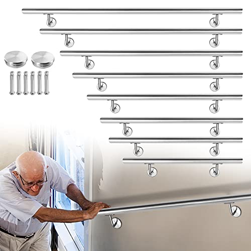 NAIZY Handlauf Edelstahl 150cm Geländer Außen & Innen Treppengeländer mit Verbindung Wandhandlauf, für Treppen Balkon Brüstung von NAIZY