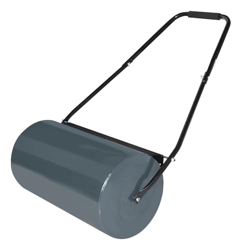 NAIZY Handwalze Gartenwalze, Rasenwalze Befüllbar mit 57cm Walzenbreite, 32 cm Durchmesser, 46L Füllvolumen Metall Rasenroller Gartenfräse Rasenlüfter, Anthrazit NAIZY Handwalze Gartenwalze, Rasenwalze Befüllbar mit 57cm Walzenbreite, 32 cm Durchmesser, 46L Füllvolumen Metall Rasenroller Gartenfräse Rasenlüfter, Anthrazit von NAIZY