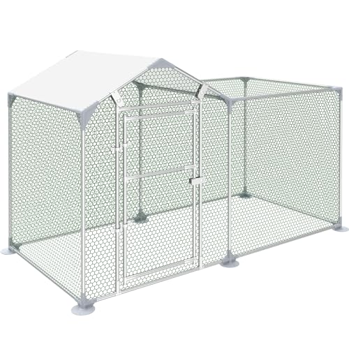 NAIZY Hühner Freilaufgehege mit Schloss, Hühnerstall 2 m x 1 m Hühnerhaus Verzinkter Stahlrahmen mit PE Sonnenschutzdach Kleintierstall, für Hühnerkäfig Geflügelstall Vogelkäfig NAIZY Hühner Freilaufgehege mit Schloss, Hühnerstall 2 m x 1 m Hühnerhaus Verzinkter Stahlrahmen mit PE Sonnenschutzdach Kleintierstall, für Hühnerkäfig Geflügelstall Vogelkäfig von NAIZY