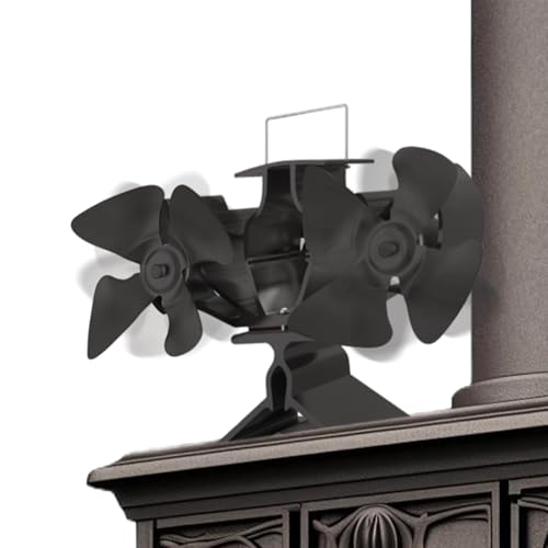 NAIZY Kaminventilator, Doppelköpfige Ofenventilator ohne Strom 8 Blätter mit Überhitzungsschutz Kaminzubehör Leiser Kaminofen Ventilator Wärmebetriebener Lüfter NAIZY Kaminventilator, Doppelköpfige Ofenventilator ohne Strom 8 Blätter mit Überhitzungsschutz Kaminzubehör Leiser Kaminofen Ventilator Wärmebetriebener Lüfter von NAIZY