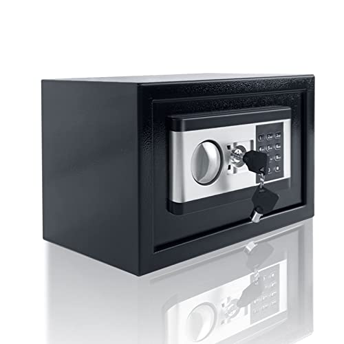 NAIZY Mini Tresor für Zuhause 22L Tresor Feuerfest Wasserdicht Elektro Safe mit Batteriebox & Sicherheitsschlüssel & Alarmfunktionen Stahlsafe Möbeltresor Minisafe, Schwarz+Silber NAIZY Mini Tresor für Zuhause 22L Tresor Feuerfest Wasserdicht Elektro Safe mit Batteriebox & Sicherheitsschlüssel & Alarmfunktionen Stahlsafe Möbeltresor Minisafe, Schwarz+Silber von NAIZY