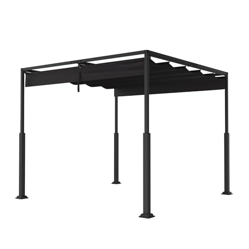 NAIZY Pergola 3x3 m Garten Pavillon mit Schwarz Verschiebbar Schiebedach, Pergola Wasserdicht Stabil Winterfest Gartenpavillon aus Metall Rahmen & Polyestergewebe, für Garten Balkon Terrasse NAIZY Pergola 3x3 m Garten Pavillon mit Schwarz Verschiebbar Schiebedach, Pergola Wasserdicht Stabil Winterfest Gartenpavillon aus Metall Rahmen & Polyestergewebe, für Garten Balkon Terrasse von NAIZY
