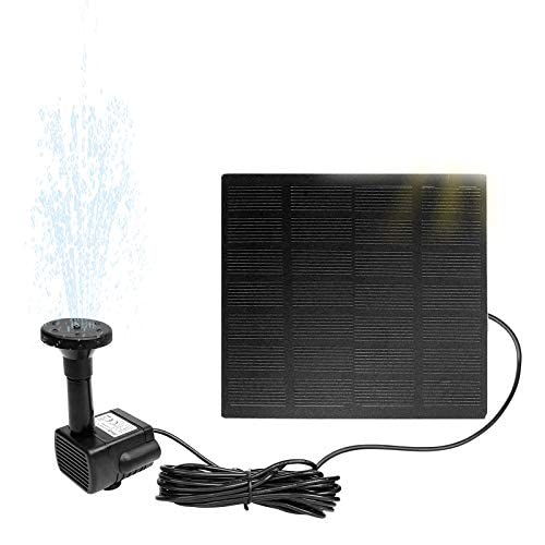 NAIZY Solar Teichpumpe 1,8W Springbrunnen Mehrere Modusoptionen Brunnenpumpe Outdoor Solarpumpe Wasserspiel Gartenbrunnen für Garten Kleiner Teich, Eckig von NAIZY