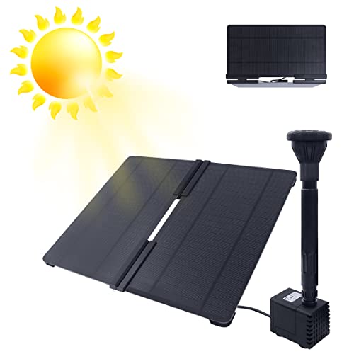 NAIZY Teichpumpe Solar Springbrunnen 20W Solarpumpe mit Mehrere Modusoptionen Solarbrunnen Gartenbrunnen Brunnen Garten Außen für Garten Deko Gartenteich, Eckig Klappbar Solarpanel von NAIZY