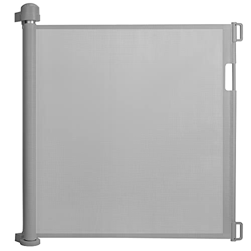 NAIZY Treppenschutzgitter Rollo Ausziehbar Türschutzgitter 87 x 0-180 cm Absperrgitter Treppenschutzrollo Baby Türschutzrollo Geeignet für Treppen Türen Innen & Außen, Weiß von NAIZY