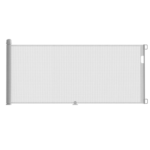 NAIZY Treppenschutzgitter Rollo Ausziehbar Türschutzgitter 87 x 0-300 cm Absperrgitter Treppenschutzrollo Baby Türschutzrollo Geeignet für Treppen Türen Innen & Außen, Grau von NAIZY