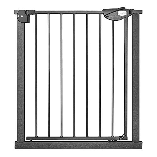 NAIZY Türschutzgitter für Kinder, Treppenschutzgitter N Stop Safety Gate mit Ohne Bohren und Metall Gitter 75-85 cm breit - Schwarz von NAIZY