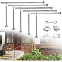 Handlauf Edelstahl 120x90cm Treppengeländer Außen-Innen Eingangsgeländer für Treppen Wand Geländer 180° Einstellbar Wandhandlauf mit Montagematerial von NAIZY