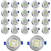 Led Einbaustrahler 230V Flach Einbauleuchte 20er Set 3W Badleuchte Einbauspot Aluminium Mini Deckenspot - 20x3W, Warmweiß Naizy von NAIZY