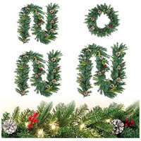 PVC Weihnachtsrattan 300cm mit 70 LEDs Weihnachtsgirlande Künstliche Weihnachtskranz Weihnachtsdekoration für Innen-Außen Dekoration (Type B, von NAIZY