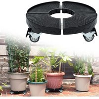 Pflanzenroller Rollendes Pflanzenblumentopfständer Einstellbar Größe 39 bis 52cm Pflanzen Gestell mit Räder,Blumentopf Rolluntersetzer,Schwarz, von NAIZY
