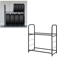 Reifenregal Lagerregale Felgenbaum Lagerregal Reifenständer Fahrbar Felgenregal (schwarz, 107 46 117cm) NAIZY von NAIZY