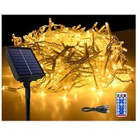 Solar Lichterkette Aussen Solar Eisregen Lichterketten Außen 10m 400LEDs Weihnachtsbeleuchtung Warmweiß mit 8 Leuchtmodi Speicherfunktion & Timer & von NAIZY