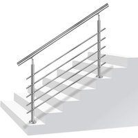 Treppengeländer 100m Edelstahl Handlauf mit Pfosten Geländer Außen-Innen Eingangsgeländer ür Treppen Wand Treppenhandlauf inkl. Montagematerial, 5 von NAIZY