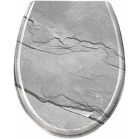 WC-Sitz mit Absenkautomatik Toilettendeckel Toilettensitz aus Hartplastik Antibakteriell Klodeckel aus Duroplast Universal Größe(Marble) NAIZY von NAIZY