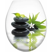 WC-Sitz mit Absenkautomatik Toilettendeckel aus Hartplastik Antibakteriell Klodeckel Toilettensitz aus Duroplast Universal Größe(Steine) NAIZY von NAIZY