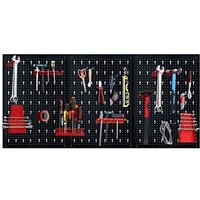 Werkzeugwand metall Lochwand 120 x 60 x 2cm Werkzeuglochwand mit Zubehör 17 teilge Hakensortiment Lochblech Wand für Werkstatt Naizy von NAIZY