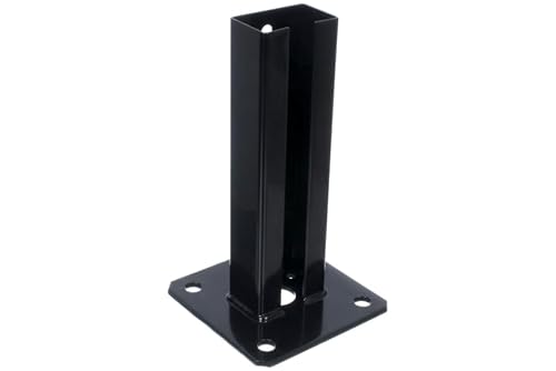 NAJDER Aufschraubhülse Pfostenträger 35x55 mm für Zaunpfosten Feuerverzinkung Bodenplatte Anker Pfosten (60 x 40 mm) Schwarz Ral 9005 von NAJDER